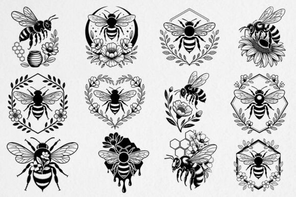 Download Floral Bee SVG Bundle - Bee svg bundle Collection