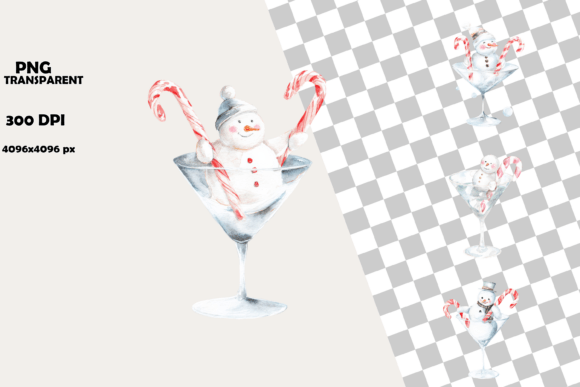 Download Festive Snowman Cocktail Clipart Pack - Pack Collection