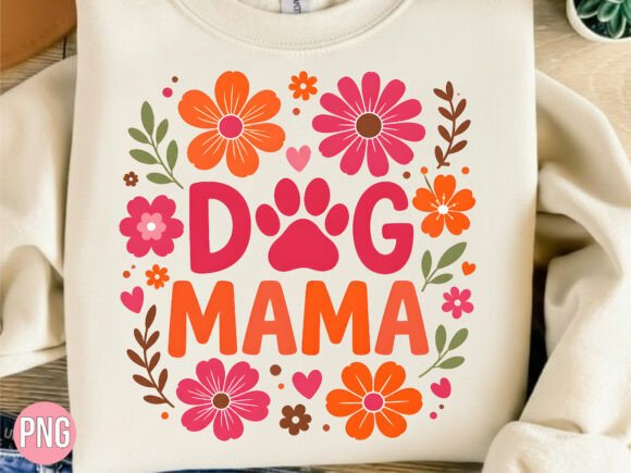 Download Retro Retro Floral Dog Mama PNG T-shirt - Dog mama png Collection