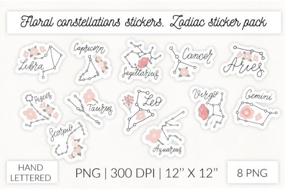 Download Floral Woman Zodiac Sticker Pack. - Pack Collection