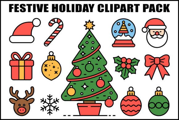 Download Festive Holiday Clipart Pack - Pack Collection