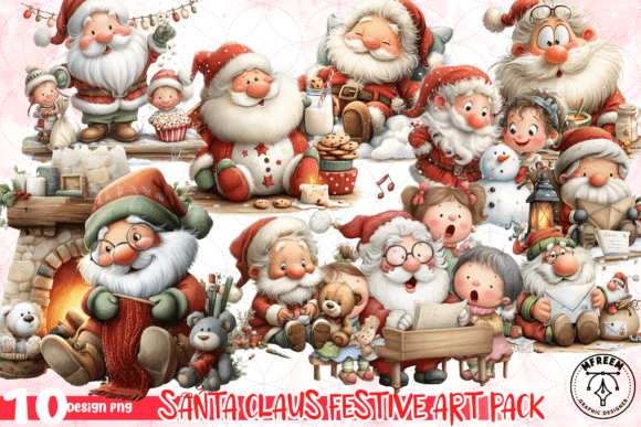 Download Santa Claus Festive Art Pack PNG - Pack Collection