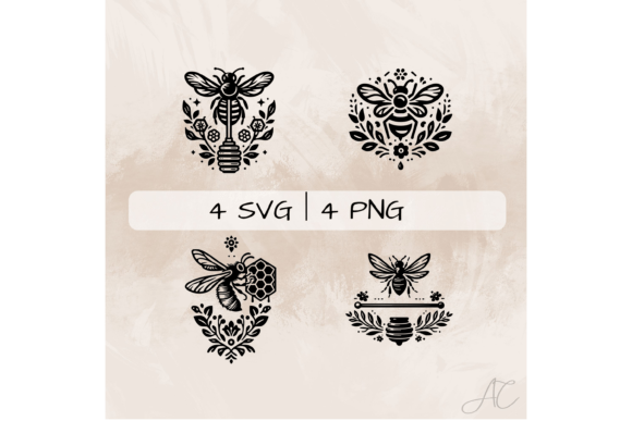 Download Floral Bee SVG Bundle, Bee PNG - Bee svg bundle Collection
