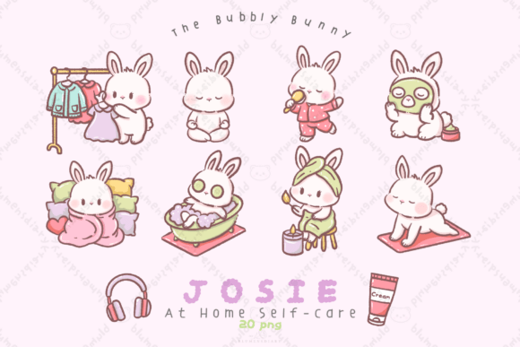 Download Kawaii Bunny Self Care Clip Art - Clip art Collection