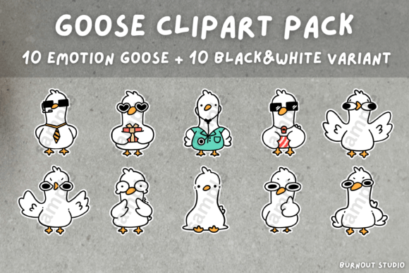 Download Goose Clipart Pack PNG Instant Download - Pack Collection