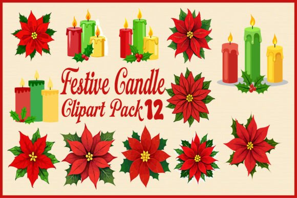 Download Festive Candle Clipart Pack - Pack Collection